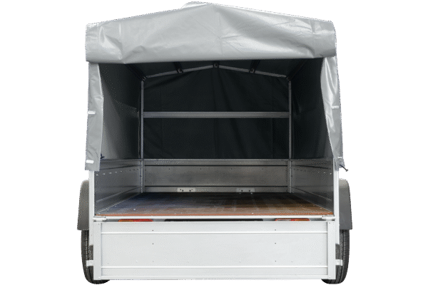 remorque double essieux unitrailer 264/2 kipp avec roue jockey, arceau et bâche grise – Image 7