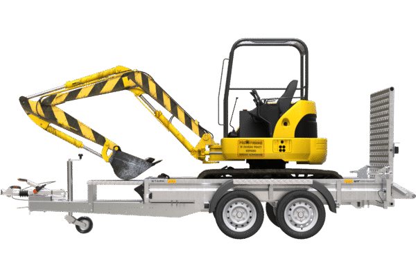 Remorque de chantier pour le transport d’une mini pelle – UNITRAILER STARK 3 260 – Image 3