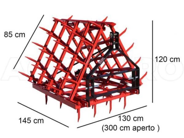 Herse à dents fixes série médium EPM60 – Portée/Tractée – 60 Dents Repliable – 300 cm – Image 6