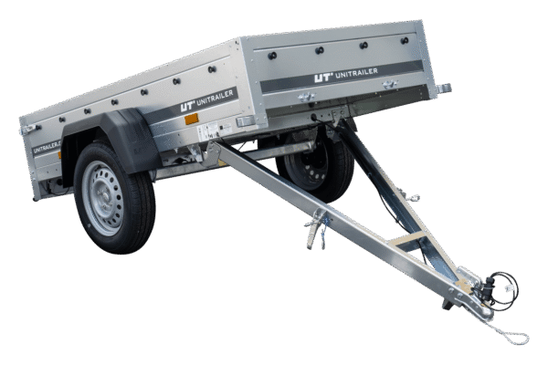 Remorque Garden Trailer 200 Kipp avec roue jockey et bâche plate bleue – Image 3