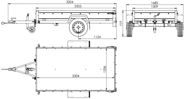 Remorque pour auto 230 x 125 cm Garden Trailer 230 KIPP – Image 2