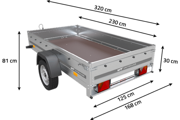 Remorque pour auto 230 x 125 cm Garden Trailer 230 KIPP – Image 8