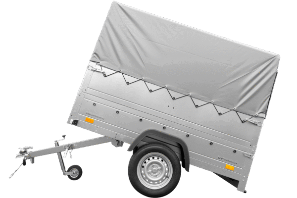 Remorque simple essieu 200×106 avec bâche haute, arceau, rehausses de ridelles et roue jockey – Garden Trailer 200 KIPP – Image 3