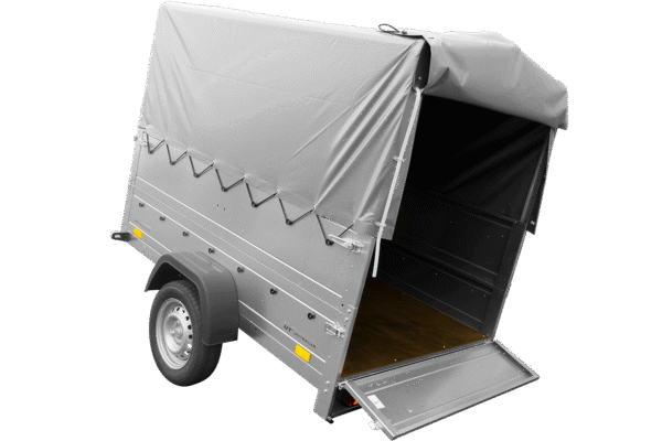 Remorque simple essieu 200×106 avec bâche haute, arceau, rehausses de ridelles et roue jockey – Garden Trailer 200 KIPP – Image 5