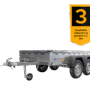 remorque unitrailer 264/2 kipp avec roue jockey, tige de support de bâche et bâche plate grise