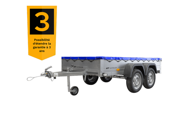 unitrailer 264/2 kipp avec roue jockey, tiges de support et bâche plate bleue – Image 13