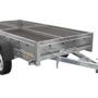 unitrailer 264/2 kipp avec roue jockey, tiges de support et bâche plate bleue